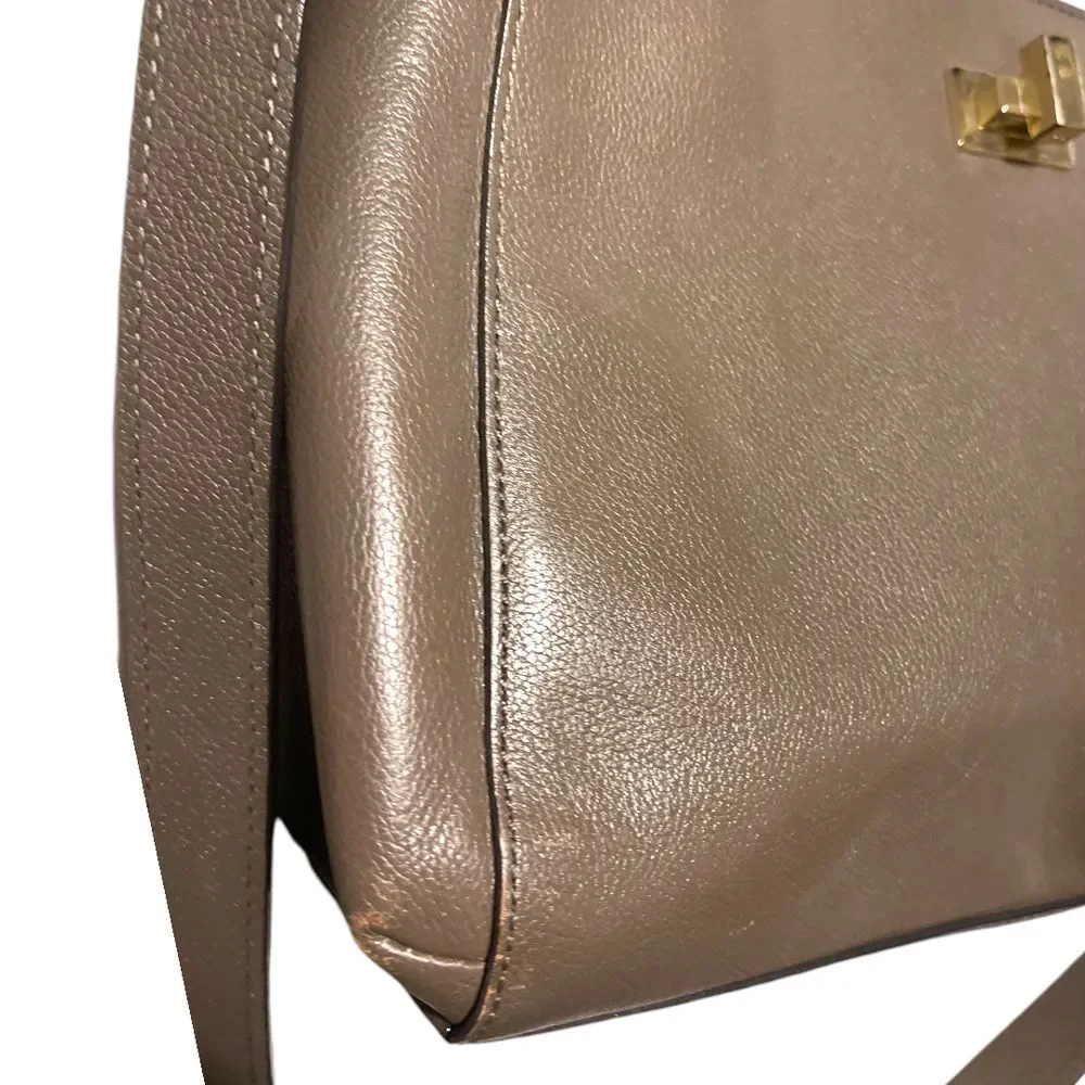 Kate Spade New York Gray‎ Leather Irving Place Little Nadine Purse Bag